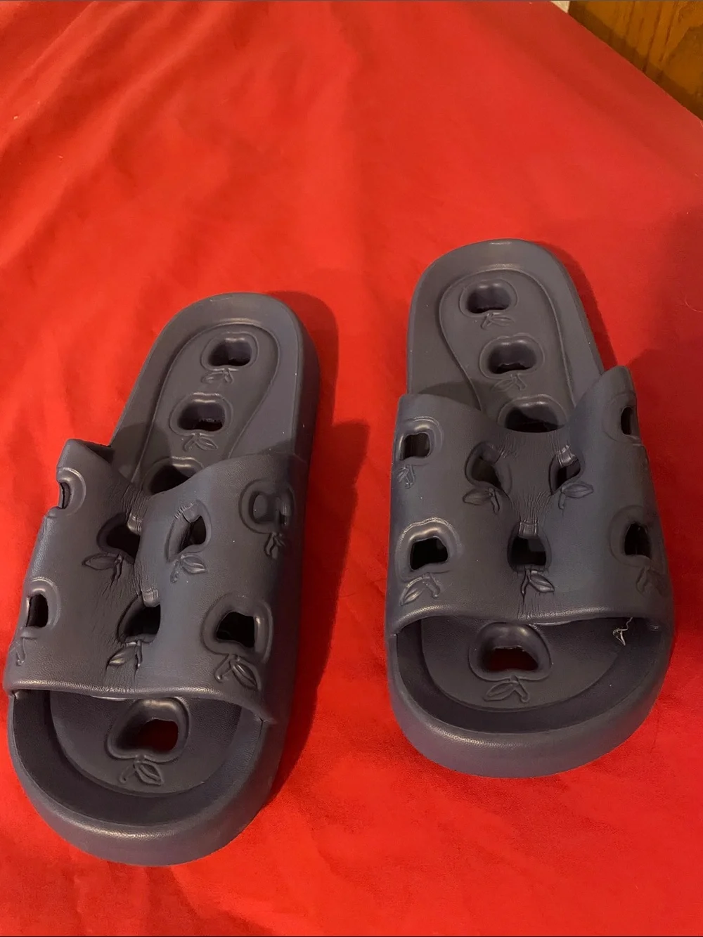 Women’s Navy Slide Sandals with Cushioned Footbed NWOT